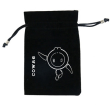 Portable jewelry drawstring bag black custom velvet pouch for jewelry storage